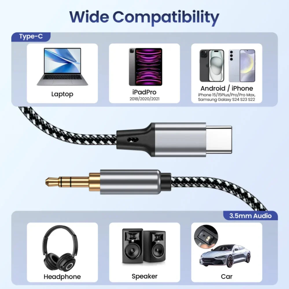 Zvukový kábel USB-C na 3,5 mm AUX