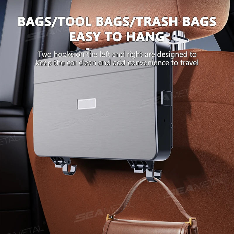SEAMETAL Foldable Car Seat Tray Table Portable Compact Vehicle Back Seat Table for Kids Stable Backseat Snacks Tray/Drink Holder