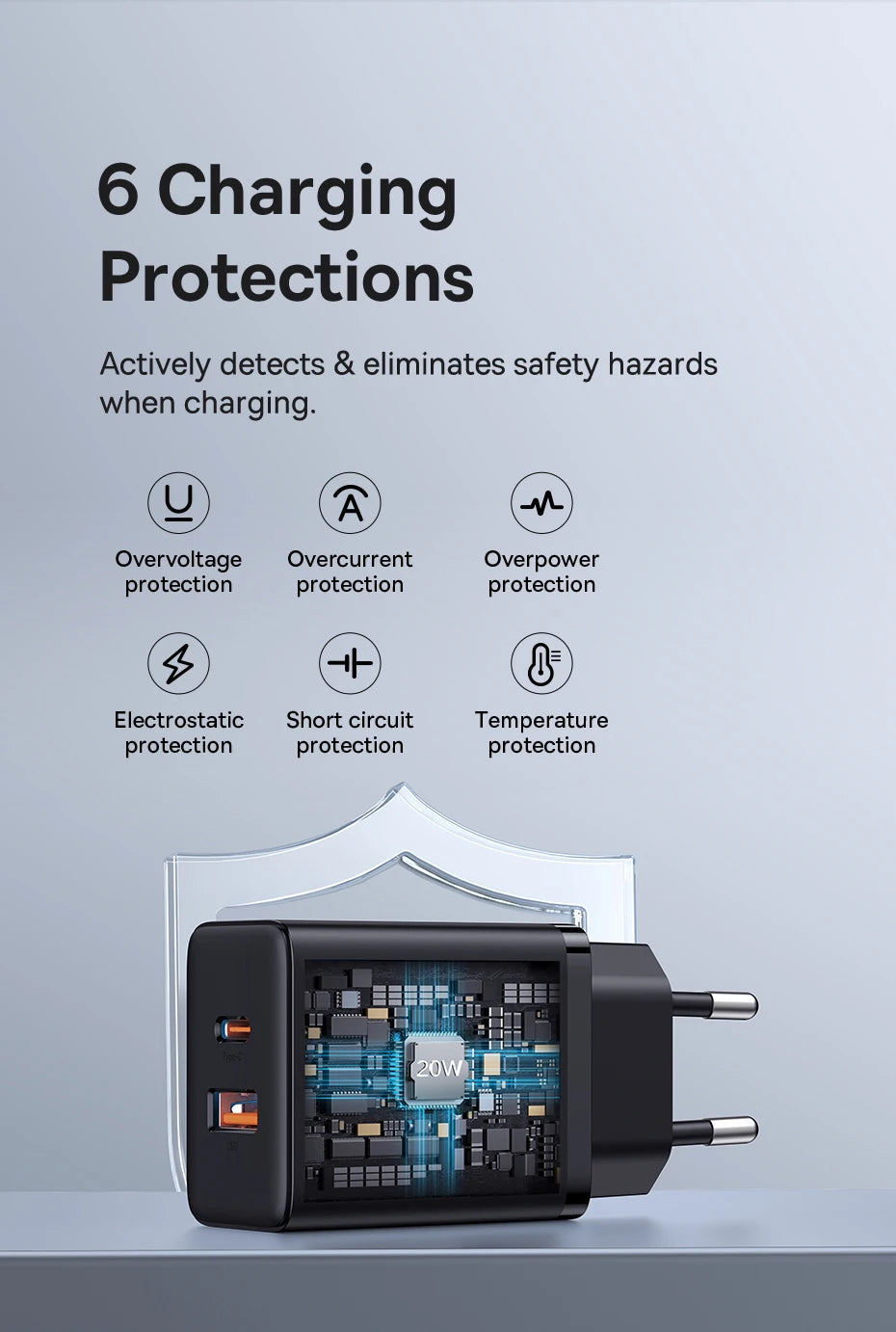 Baseus 20W USB Şarj Cihazı Çift Hızlı Şarj Girişli