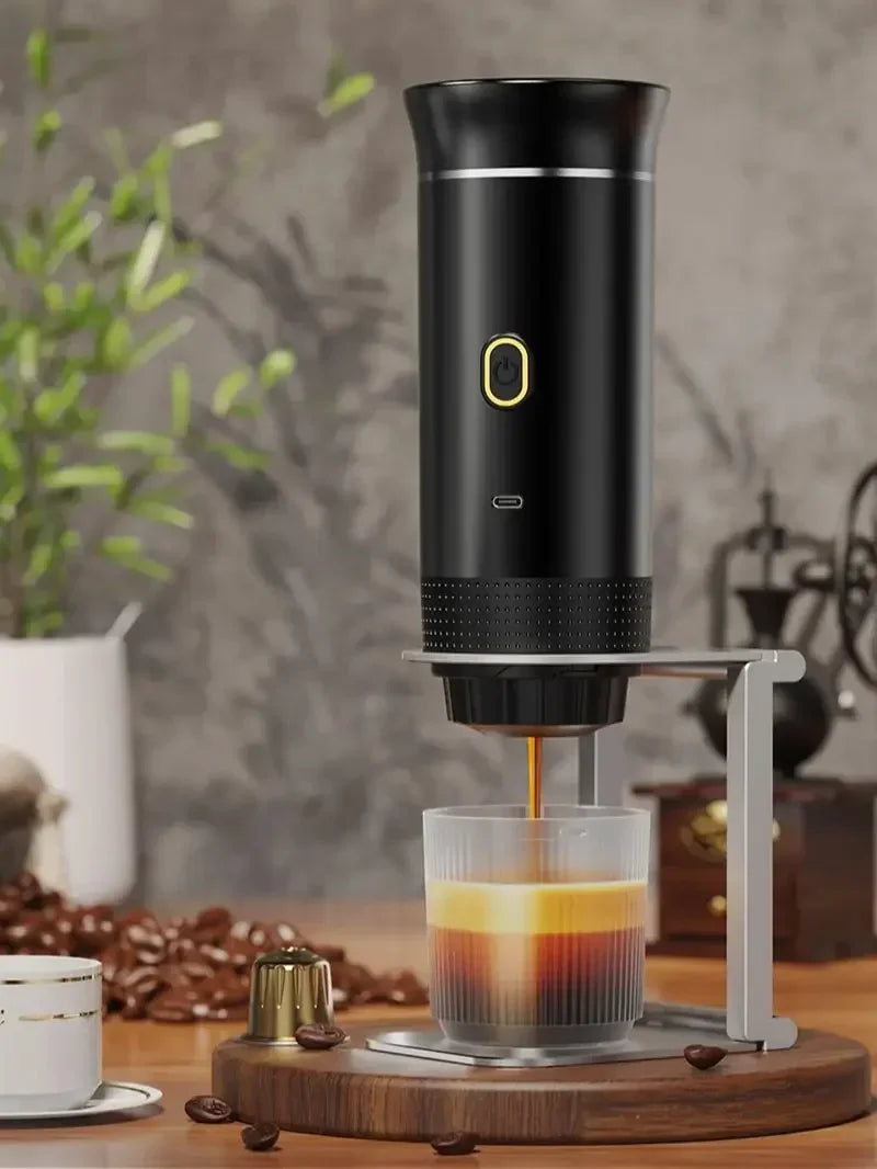 Portable Rechargeable Espresso Maker for Capsules & Ground Coffee