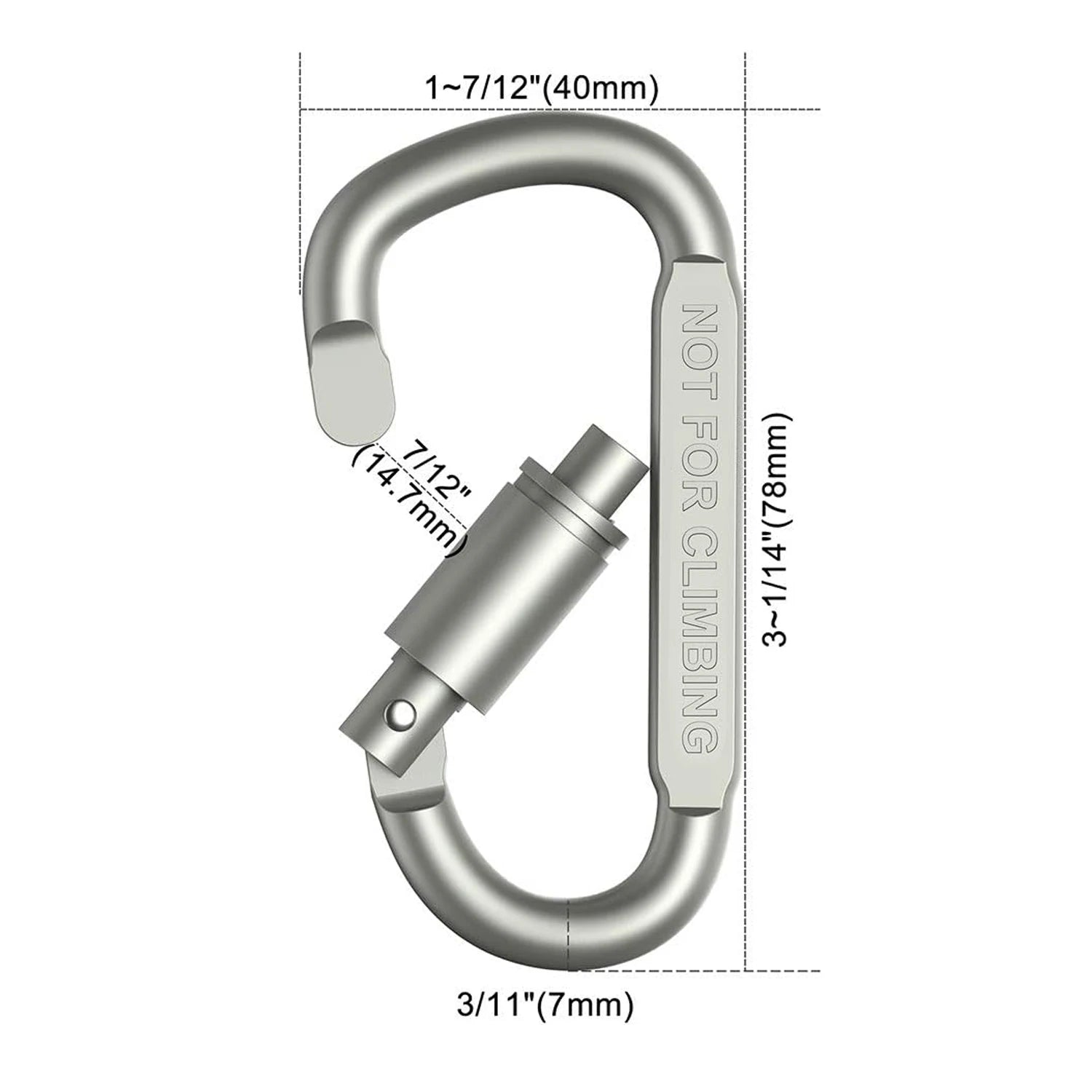 Aluminum Alloy D-Type Locking Carabiner Clip