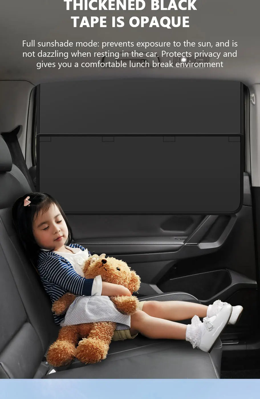 SEAMETAL 2-Section Sun Shade for Car Side Window Magnetic Curtains Sun Protection Sunshade for Children Anti-Glare UV-Blocking