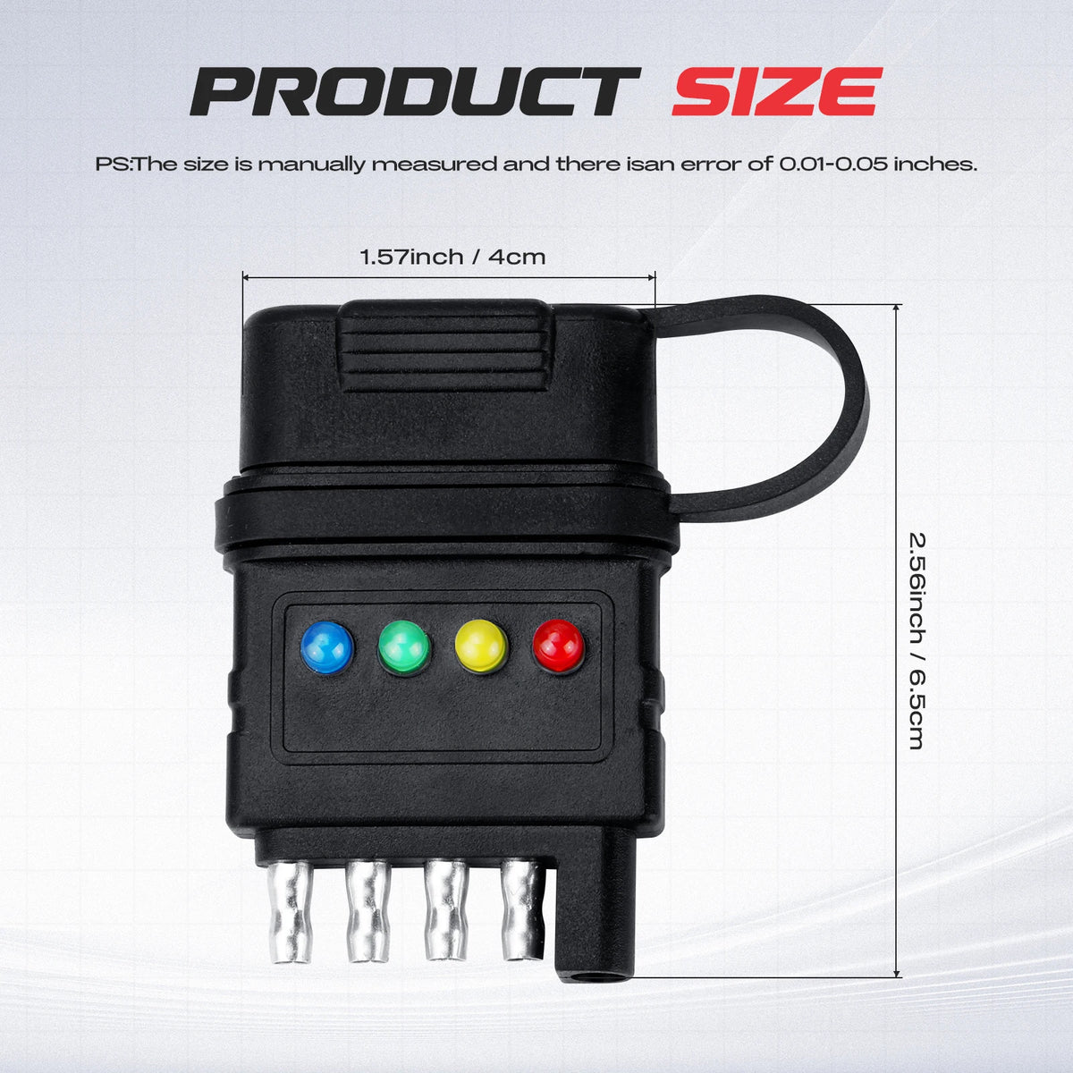 Testador LED para ficha plana de reboque de 4 ou 5 pinos