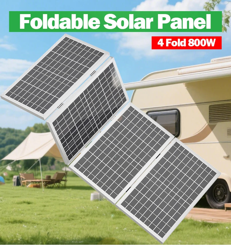 800W solárny panel Skladací rám Odolný, Prenosný solárny panel Dizajn pre kempovanie, vozidlo RV a núdzový prúd