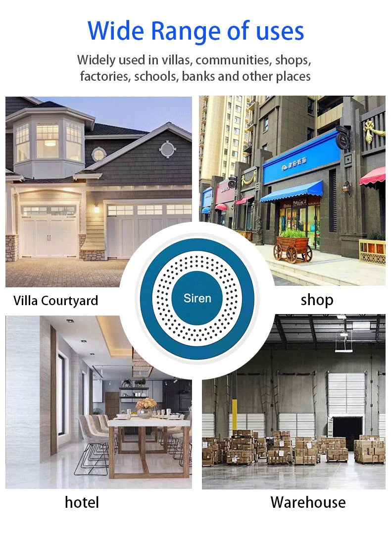 Wireless Alarm System 433MHz with Remote Control, Door Sensor and PIR Sensor