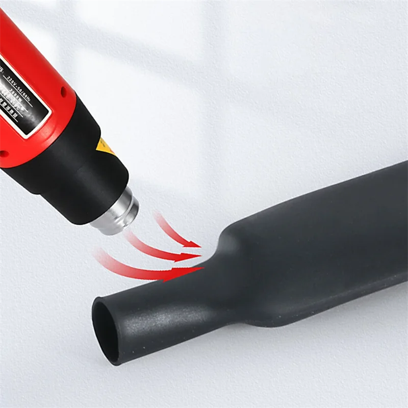 Black Heat Shrink Tube Kit Thermoresistant Tubing Shrink Wire Wrapping Electrical Connection Cable Insulation Sleeves Protecter