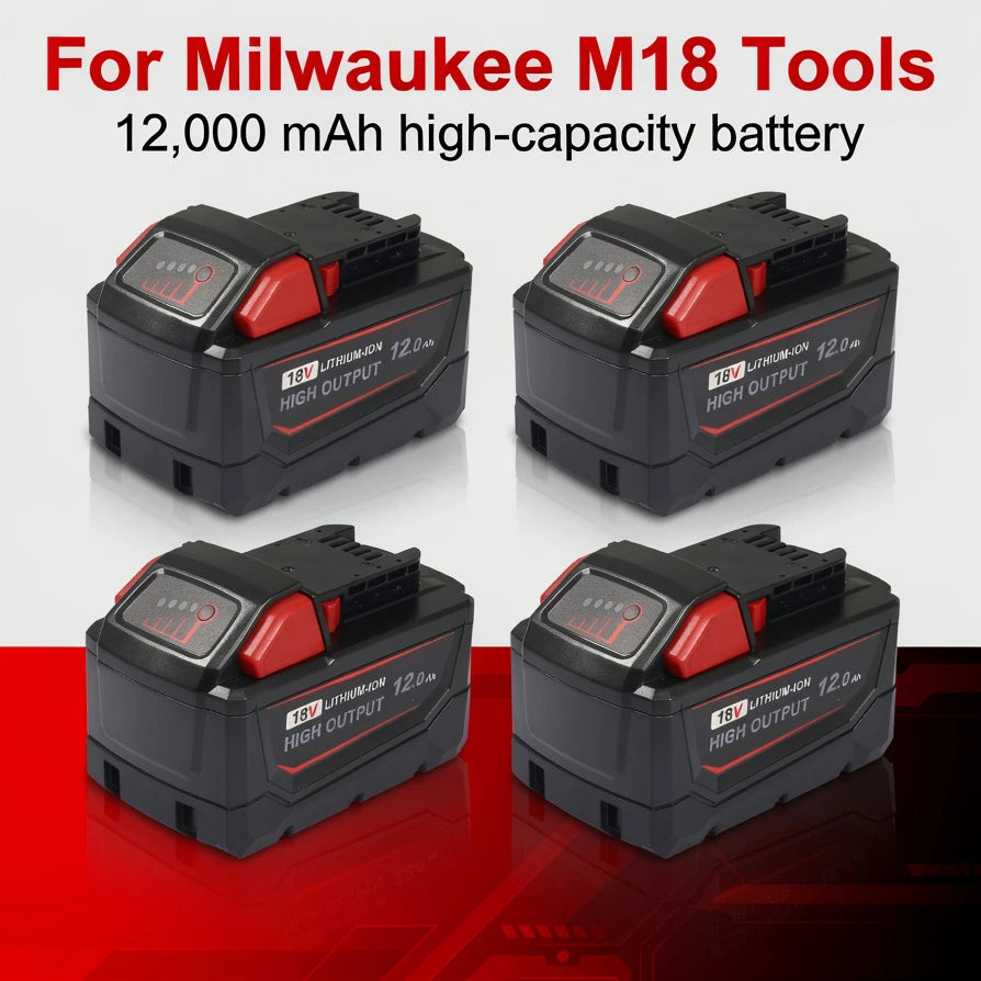 Комплект от 4 броя 18V 12.0Ah литиево-йонни безжични батерии за подмяна