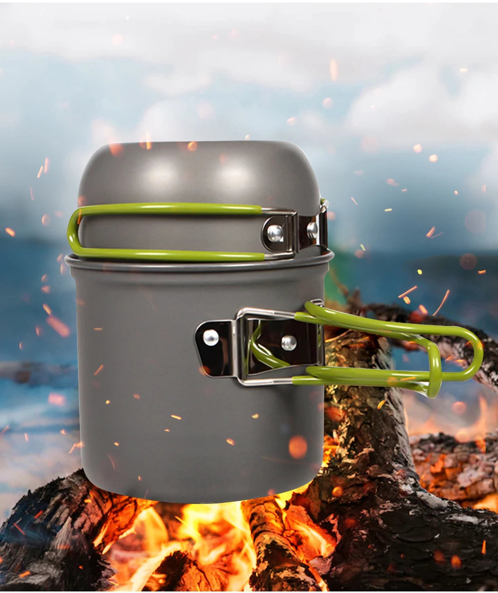 Camping Pot with Non-Stick Surface and Foldable Handle