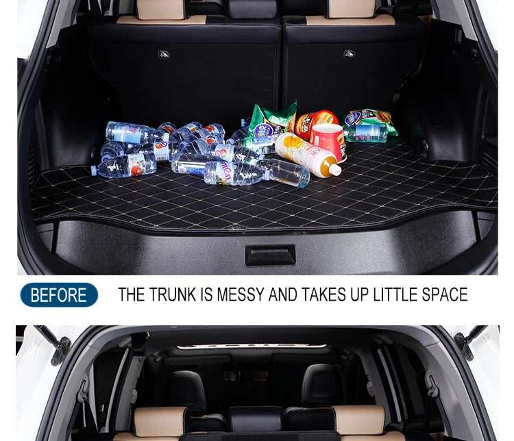 Car Trunk Organizer Box Large Capacity Auto Multiuse Tools Storage Bag Stowing Tidying Leather Folding For Emergency Storage Box