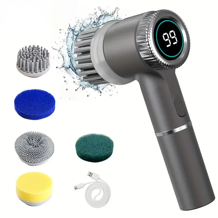 Rechargeable Spin Scrubber with 5 Brush Heads