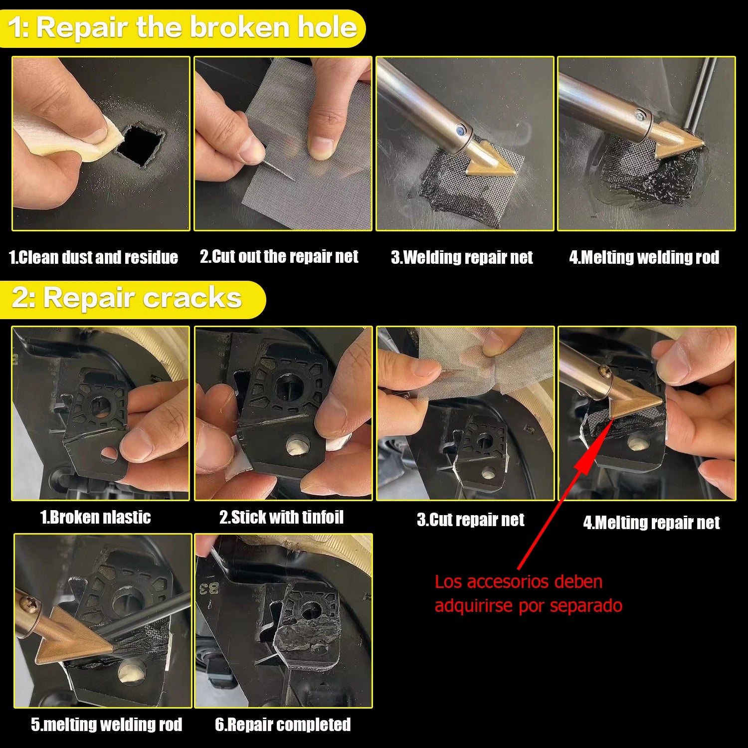 New Plastic Welding Gun Car Bumper Repair Welder Heat Laminator Bumper Repair Kit 400Pcs Repair Nail Multi-function Welder