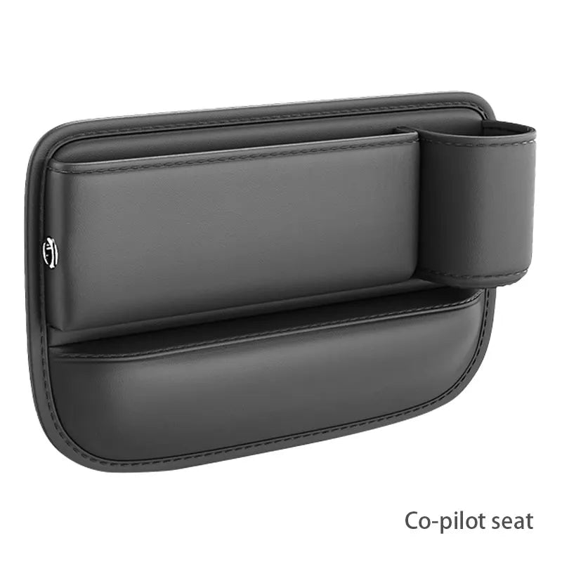 SEAMETAL Car Seat Gap Organizer with Cup Holder Wear-Resistant PU Leather Center Console Storage Bag Universal Seat Gap Filler