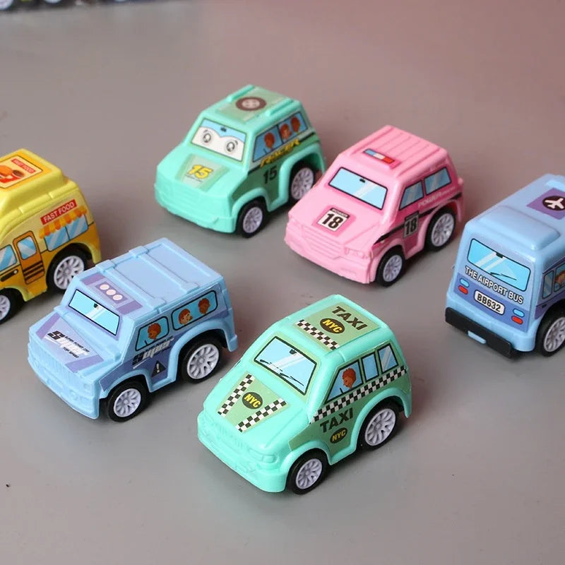 Six Pull-Back Toy Vehicles