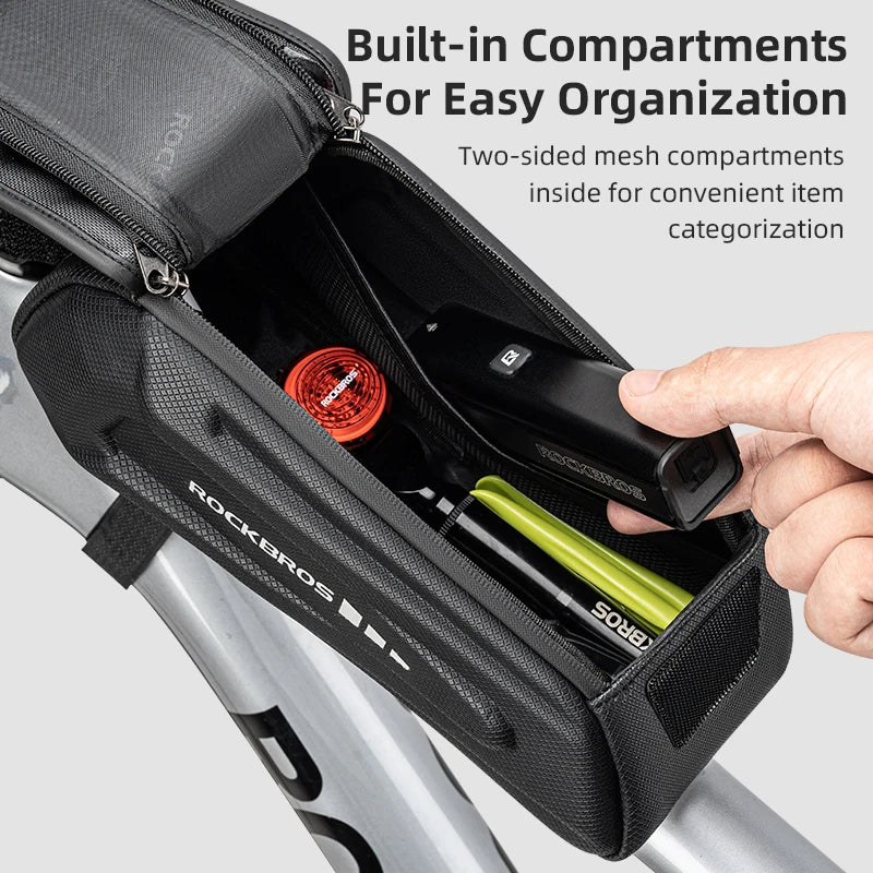 1.7L Waterproof Bike Frame Bag with Touchscreen