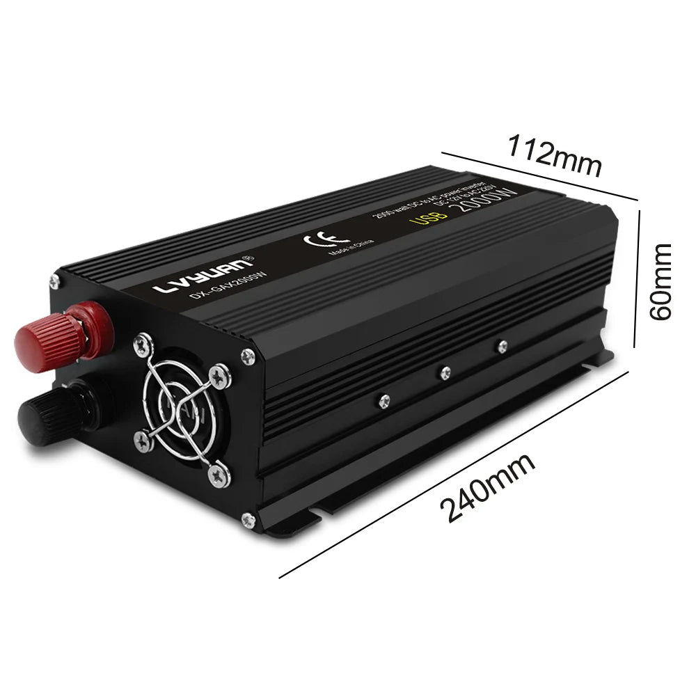Car Inverter 12V 220V Power 500W/1500W/2000W/2600W/3000W Converter EU Socket 12 Volts auto Inversor12v 220 v Transformer Solar