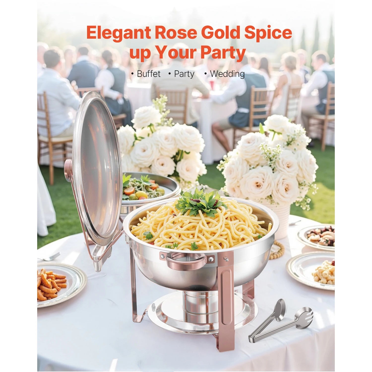 5Qt Stainless Steel Chafing Dish Set – Buffet Warmers (4 Pack)