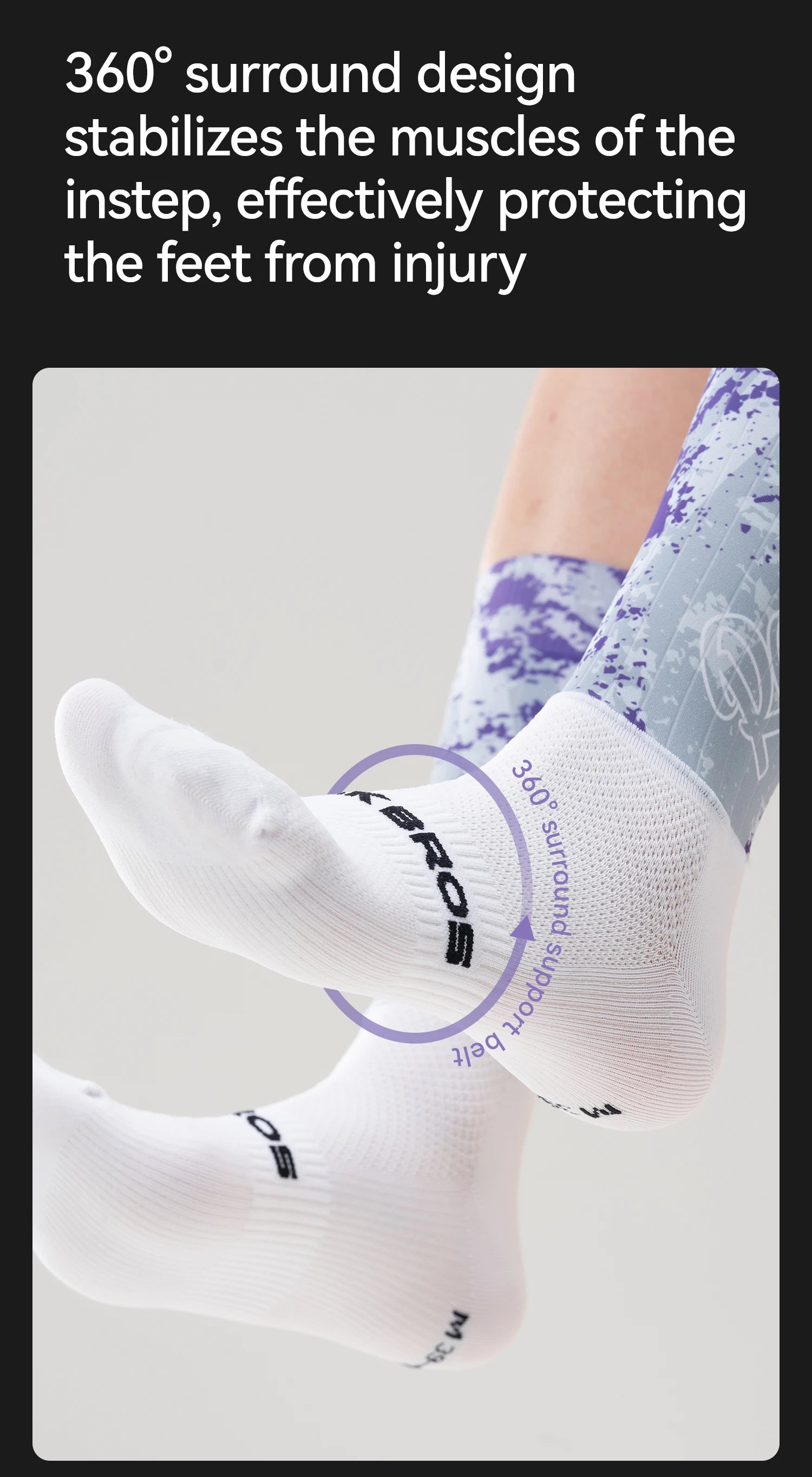 Compression Cycling Socks Knee-High Non-Slip Sports Performance Socks
