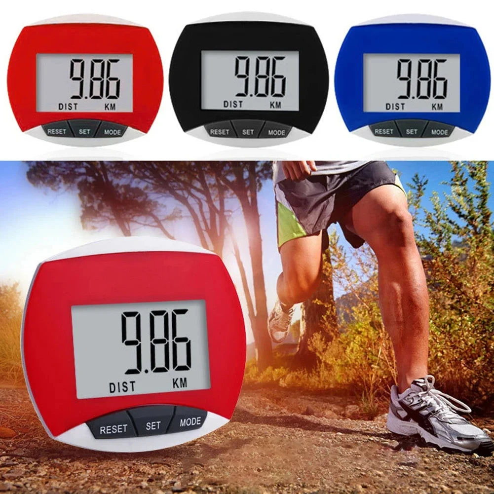 Clip-On Pedometer with LCD Step, Distance and Calorie Readout