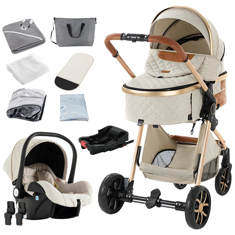 3‑in‑1 Baby Stroller Travel System Pushchair