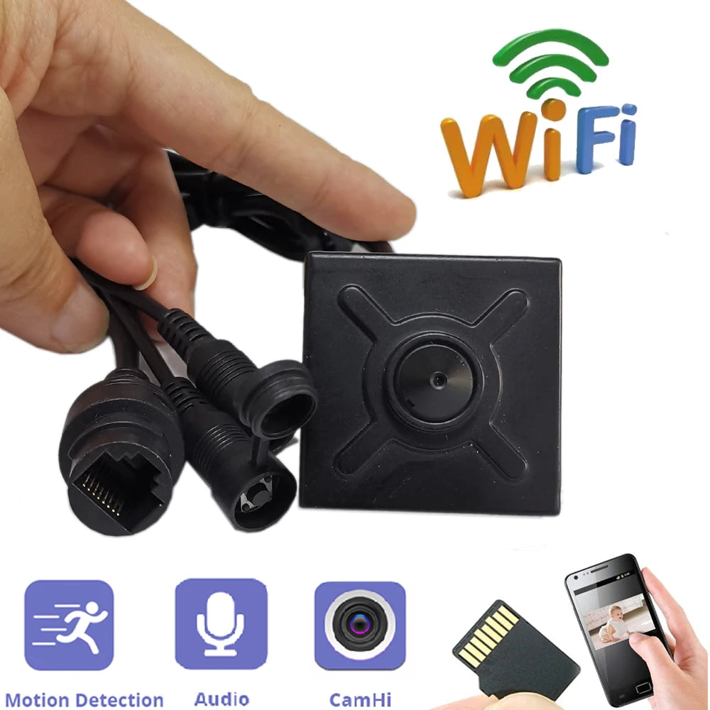 Mini WiFi IP-kamera med bevægelsesgenkendelse og SD-kortplads