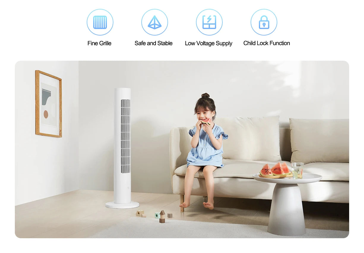 MIJIA Smart Tower Fan 2 with 150° Oscillation & App Control