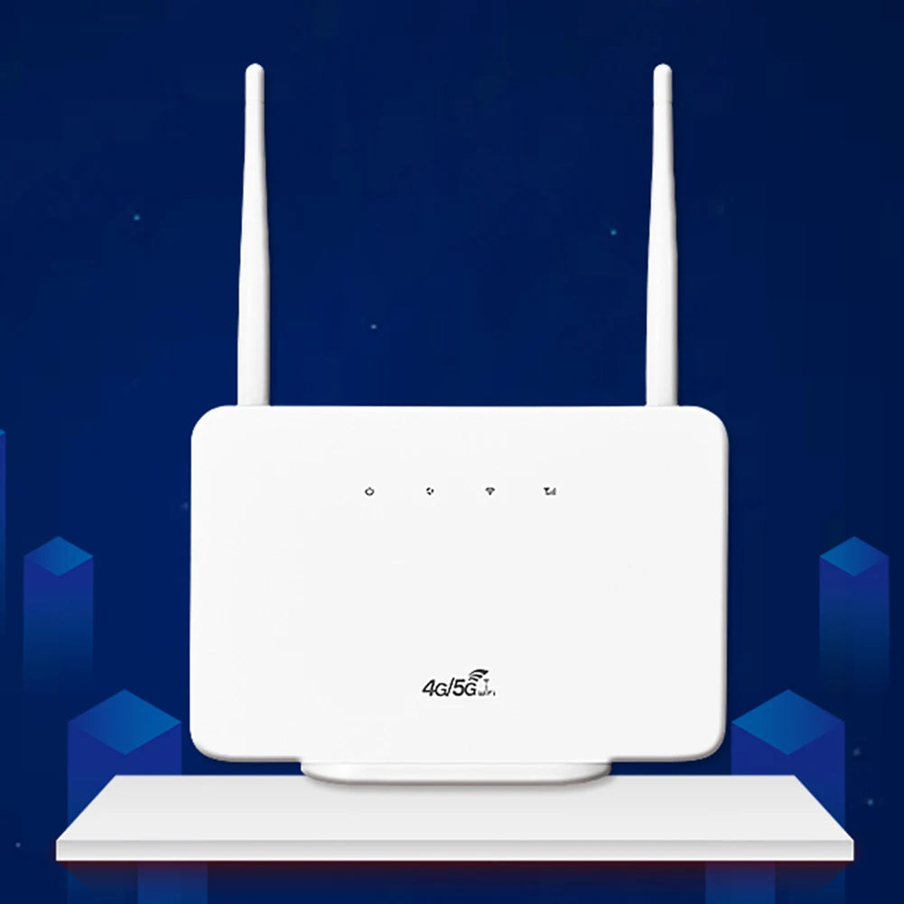 4G Wireless Router 300Mbps 4G Router Wireless Modem External Antenna with Sim Card Slot EU Plug for Home Travel Work