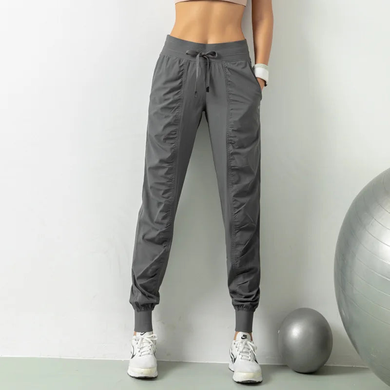 Wrinkle Slimming Fitness Sports Pants WOMEN'S Loose Fitting Leggings Running Pants Casual Quick Drying Pants Harlan Pants Thin