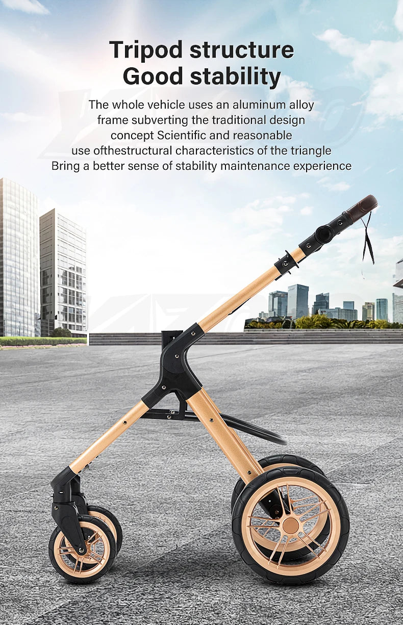 Luxury 3‑in‑1 Baby Stroller High‑Landscape Travel System