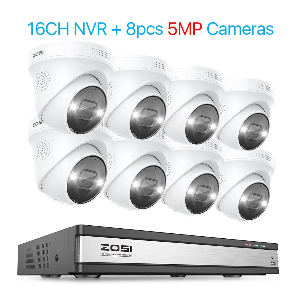ZOSI 4K PoE Security Camera System with AI Detection