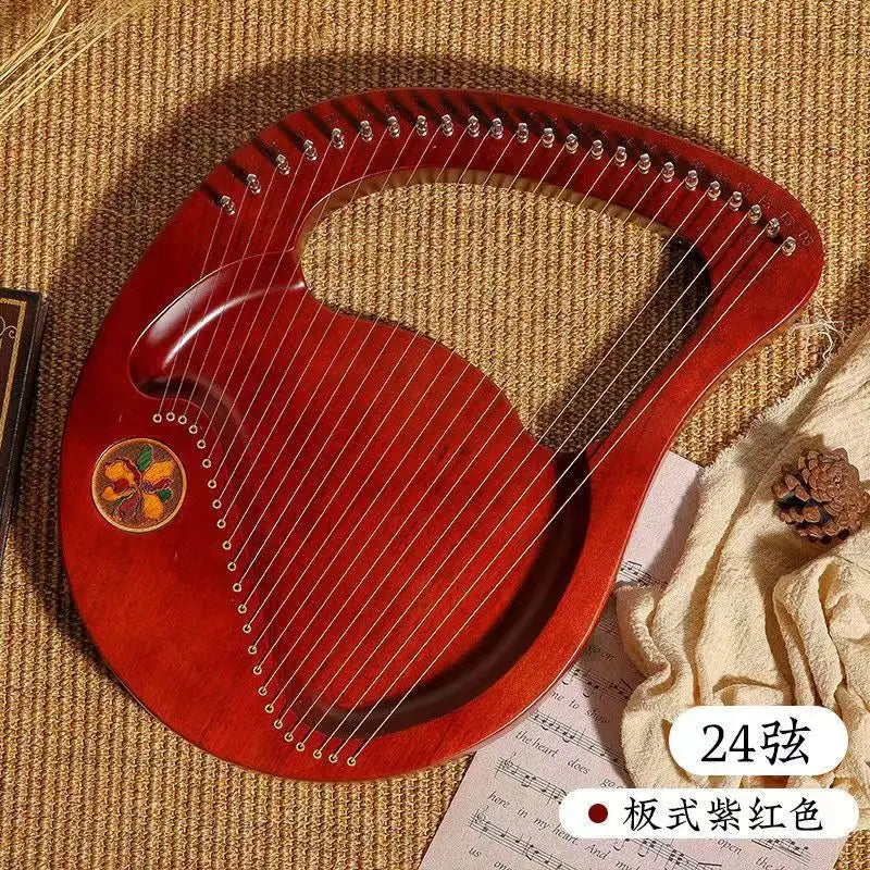 Mahogany Lyre Harp - String and Tuning Options