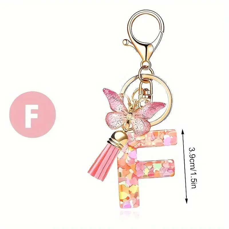 Fashion DIY Κεφαλίδες A-Z Letters keychain Μεταλλικός Φαρέτρα Pendant Key Chain Γυναίκες Κλειδί Αυτοκινήτου Αλυσίδα Απλό Γράμμα Όνομα Κλειδί Δώρο Κοσμήματα