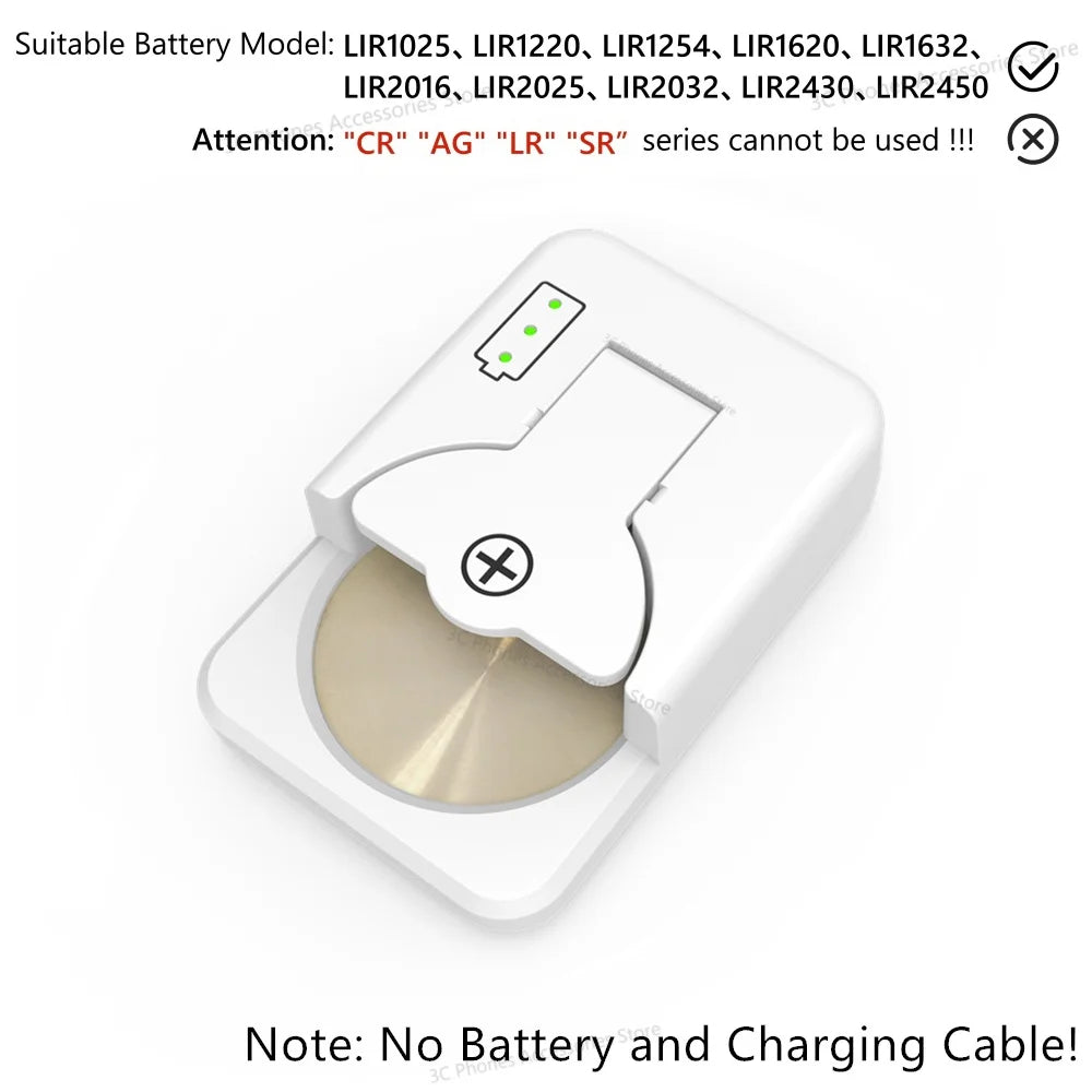 USB-C Charger for LIR Rechargeable Coin Batteries