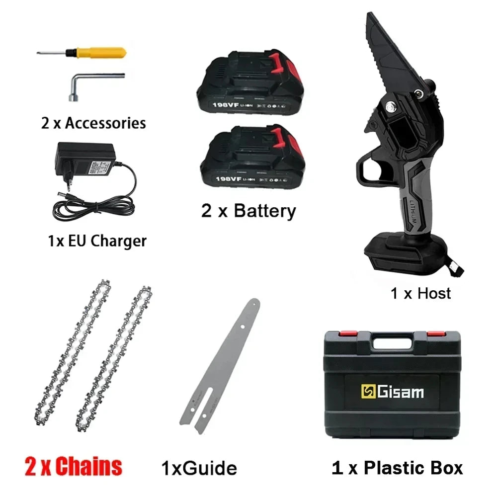 6 Inch Cordless Electric Chainsaw for Fast Wood Cutting