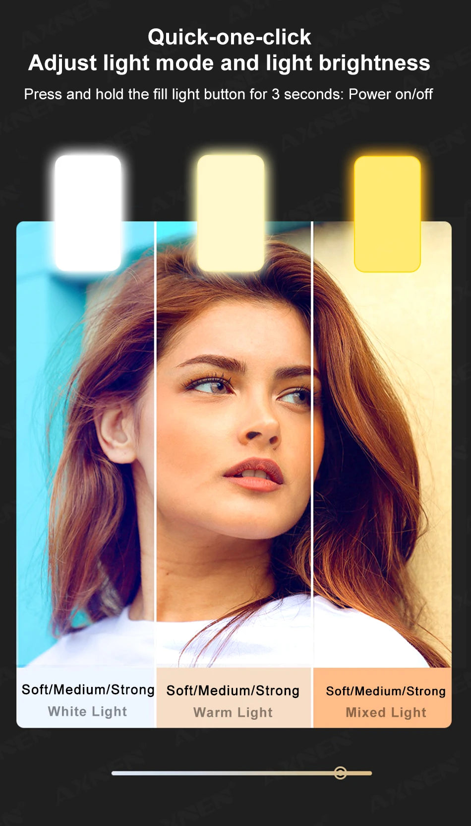 AXNEN A10 Handheld Gimbal Smartphone Stabilizer with Fill Light Extension Rod Remote Cellphone Selfie Stick for iPhone Samsung