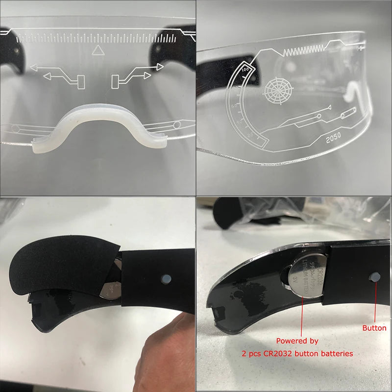 Cool Luminous Colorful LED Light Up Glasses Glowing Neon Light Flashing Party Glasses For Nightclub DJ Dance Party Decor