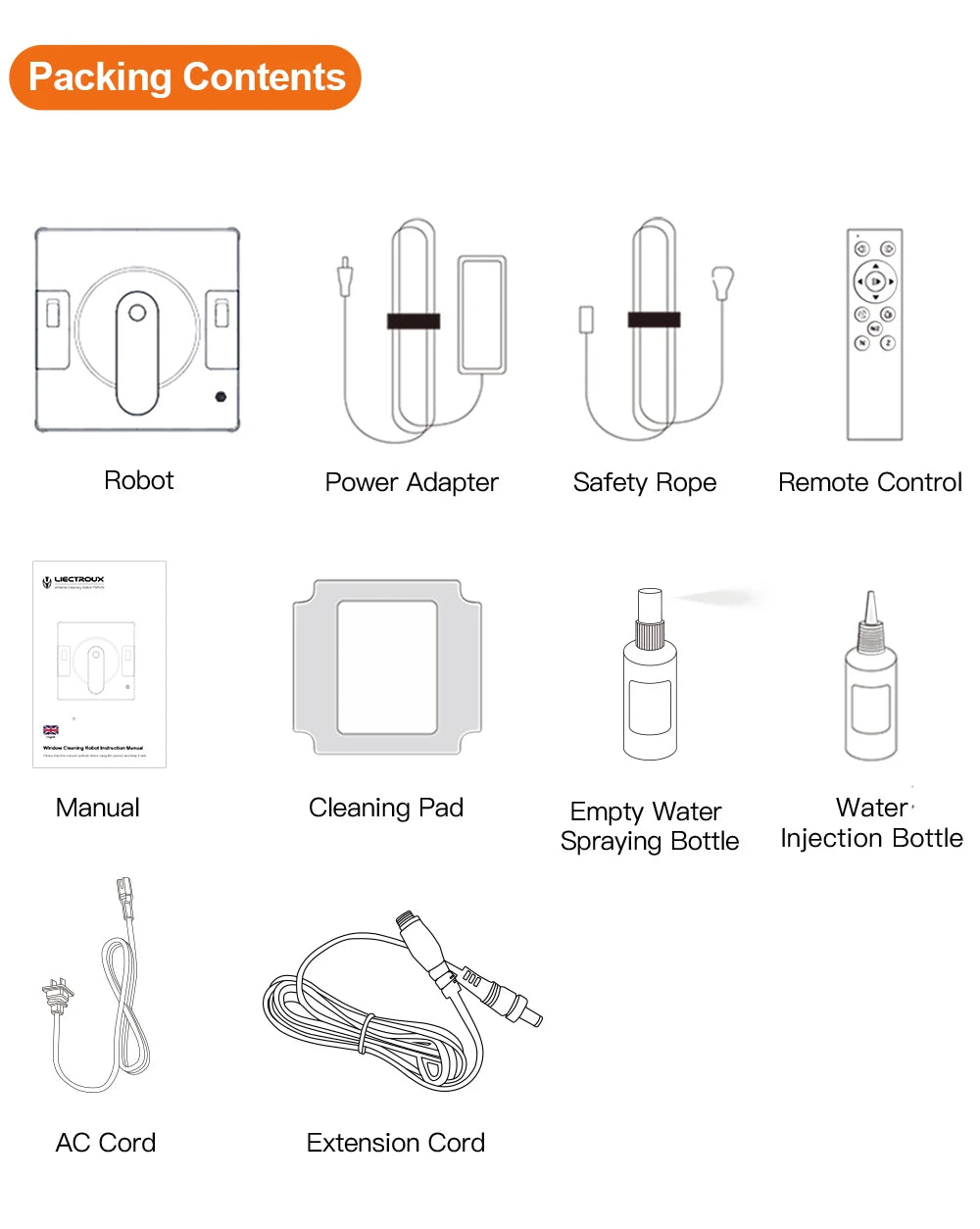 Window Cleaning Robot with Smart Navigation & 4-Way Water Spray