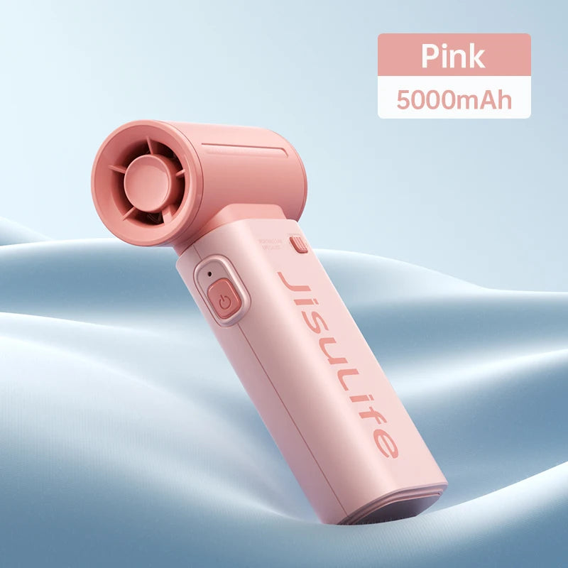 JISULIFE Handheld Turbo Fan 5 Speeds, 5000mAh Rechargeable