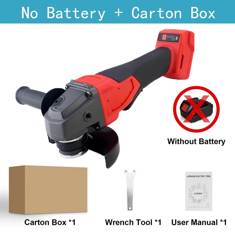 125mm Electric Angle Grinder 3 Gear Brushless Cordless Cutting Polishing Grinding Power Tool For Milwaukee 18V Battery Pin