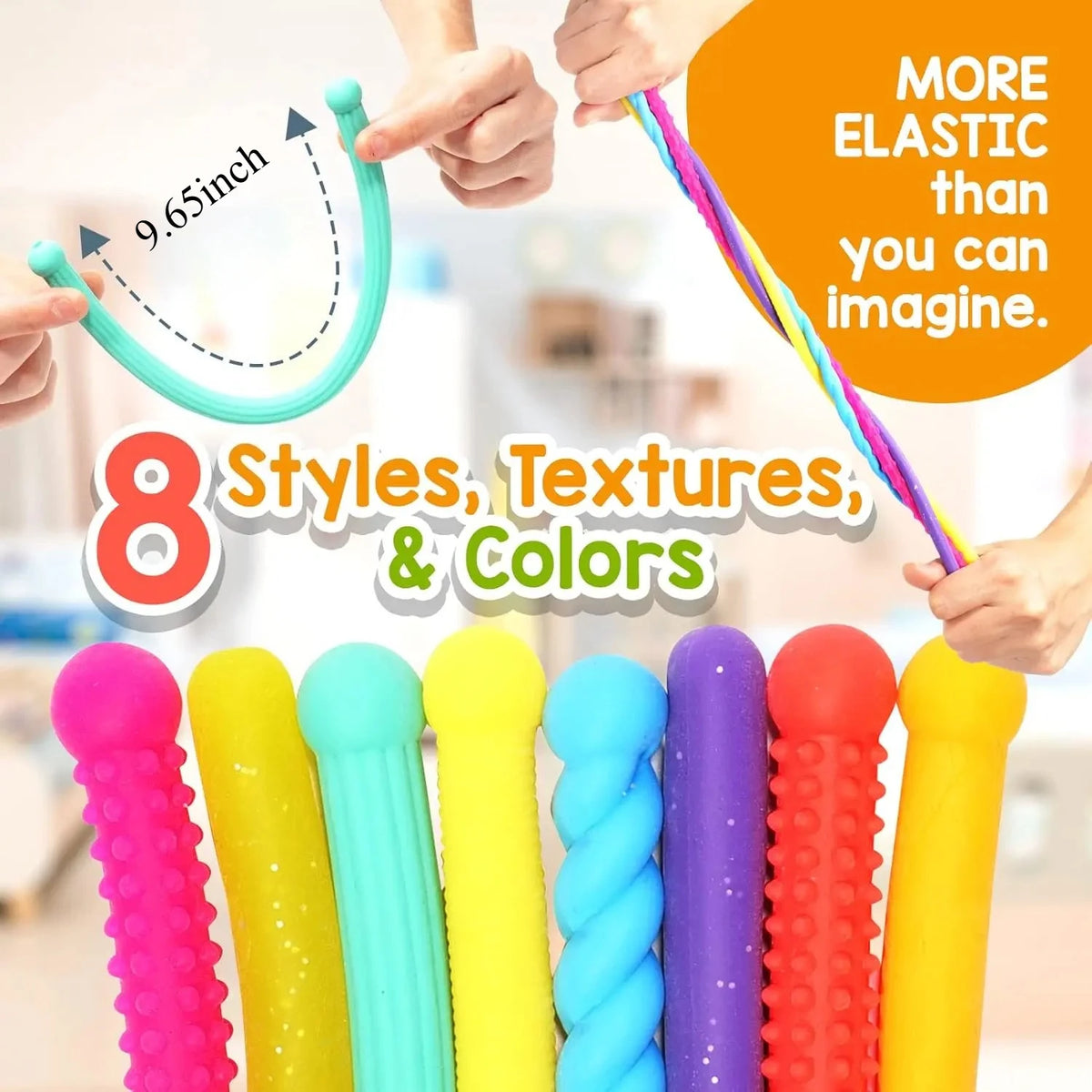 Texturerade stretchiga sensoriska fidgetleksaker