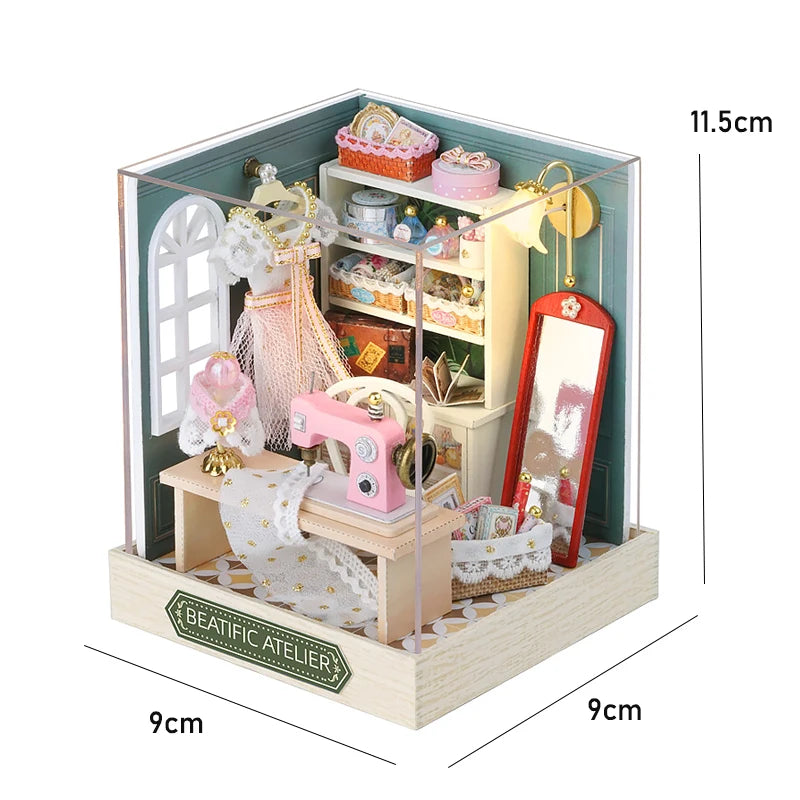 Kit de quarto em miniatura DIY, opções de modelos