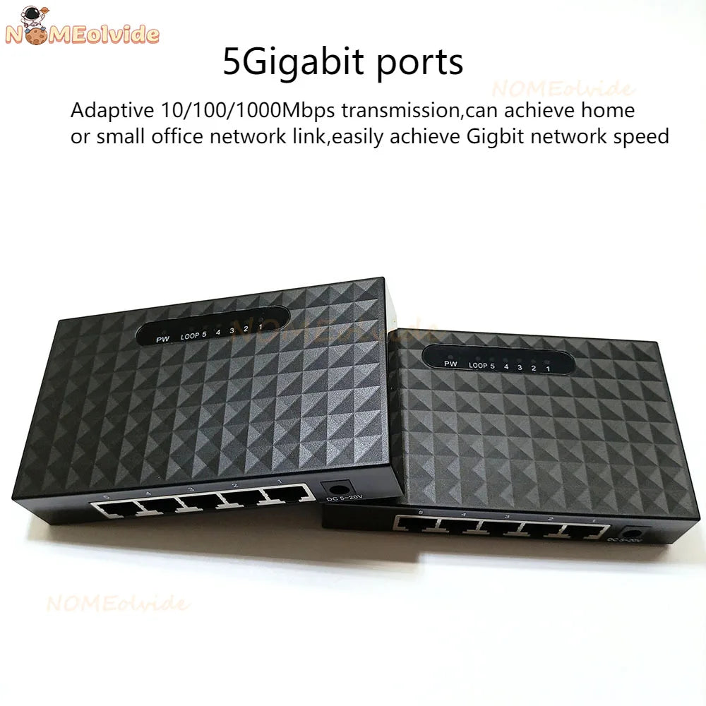Gigabit RJ45 Ethernet Switch - Five or Eight Ports