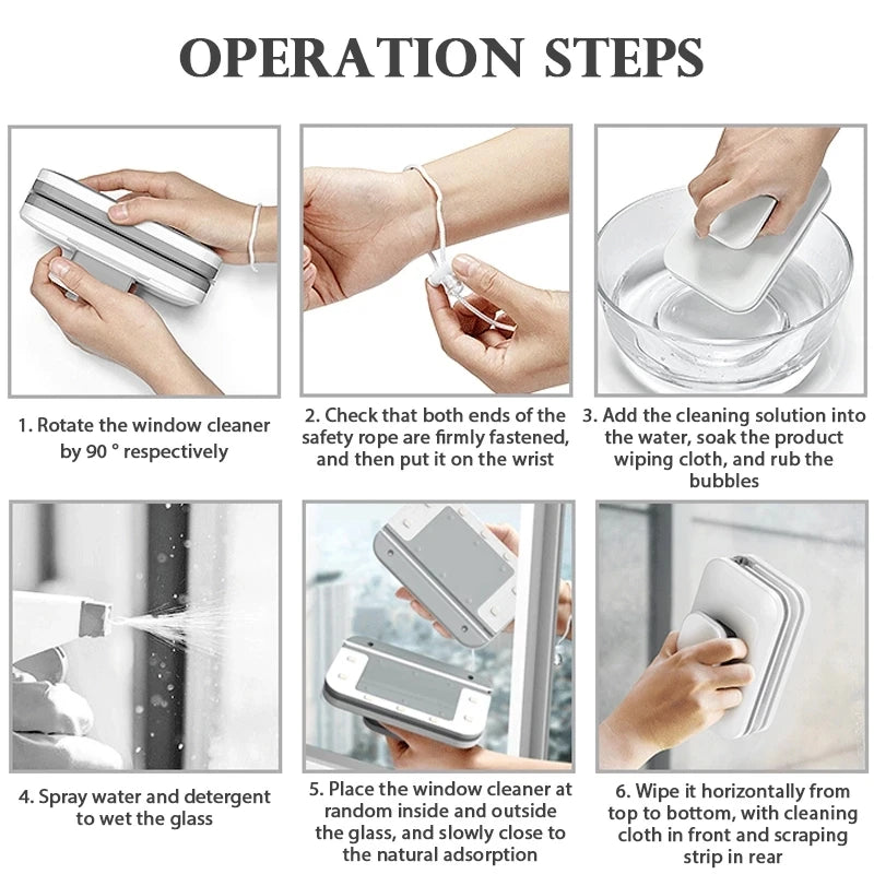 Magnetic Double-Sided Window Cleaner for Glass