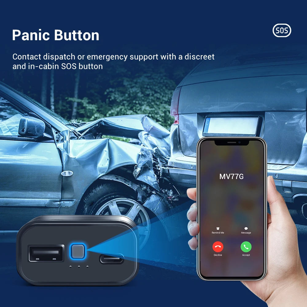 4G GPS Tracker Mini MiCODUS MV77G Cigarette Lighter Vehicle GPS Tracking Wireless Car Charger SOS Fast Charging Voice Monitor