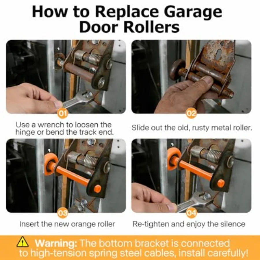 Garage Deur Hardware Set met 2" Nylon Rollen voor 7' Deuren