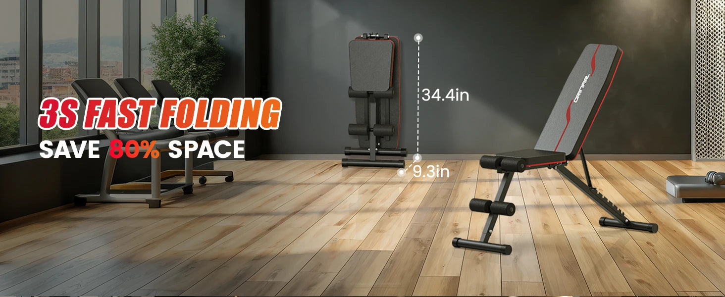 Adjustable Weight Bench for Full Body Home Gym Training