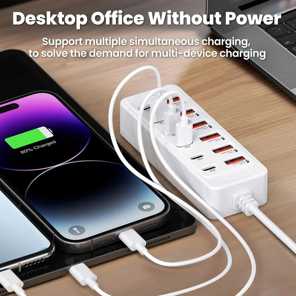 Twelve-Port USB-A and USB-C Desktop Hub