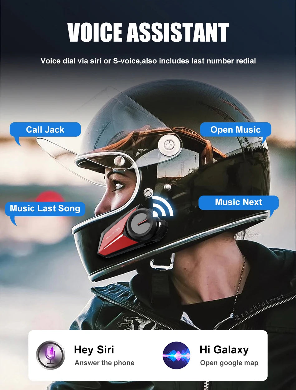 S8 Bluetooth motorhelm intercom