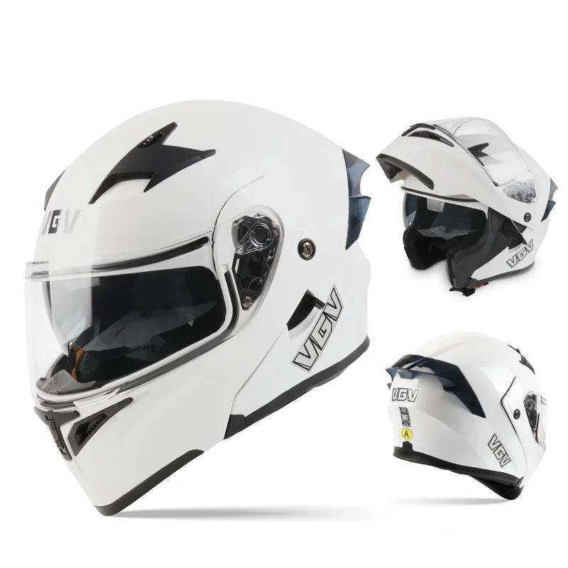 VGV 91 Flip Motorcycle Helmet, Dual-Lens, DOT Certified