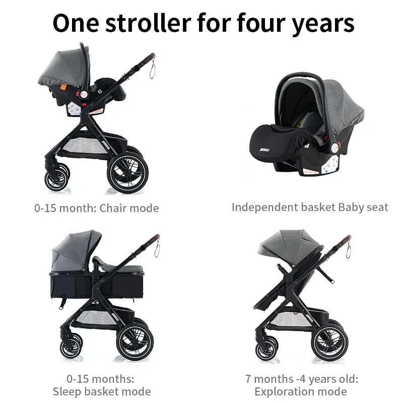 Luxury 3‑in‑1 Baby Stroller Travel System