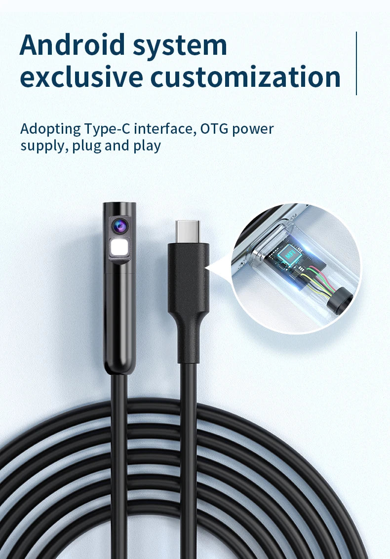 2MP Endoscope Camera 8mm for iPhone and Android, Dual Lens